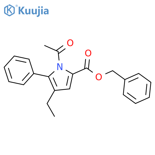 1H-Pyrrole-2-carboxylic acid, 1-acetyl-4-ethyl-5-phenyl-, phenylmethyl ester structure