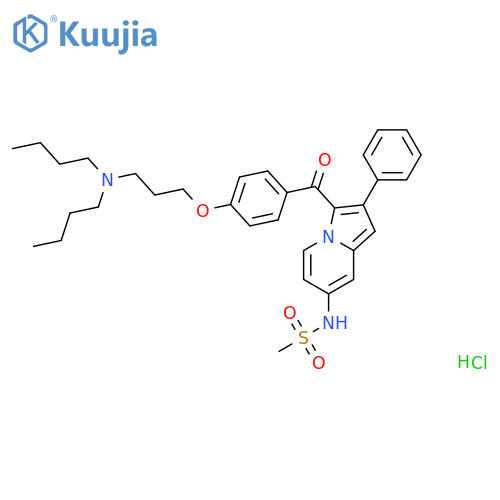 Methanesulfonamide, N-[3-[4-[3-(dibutylamino)propoxy]benzoyl]-2-phenyl-7-indolizinyl]-, hydrochloride (1:1) structure