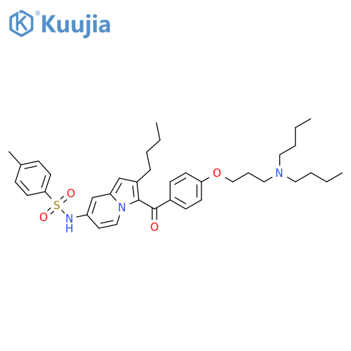 Benzenesulfonamide,N-[2-butyl-3-[4-[3-(dibutylamino)propoxy]benzoyl]-7-indolizinyl]-4-methyl- structure