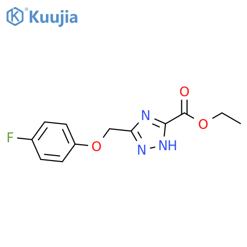 5-(4-Fluoro-phenoxymethyl)-2H-[1,2,4]triazole-3-carboxylic acid ethyl ester structure