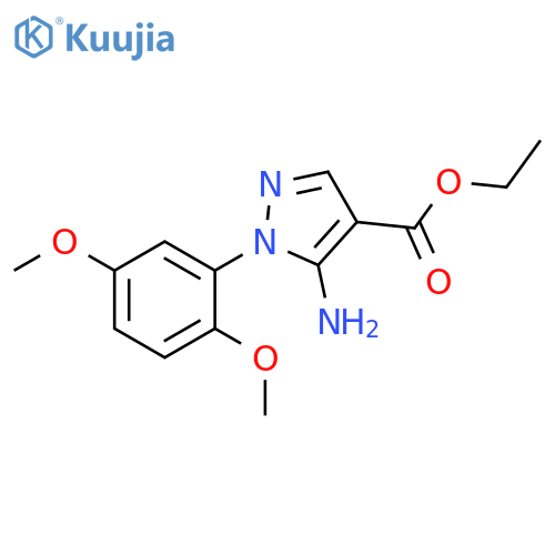 5-Amino-1-(2,5-dimethoxy-phenyl)-1H-pyrazole-4-carboxylic acid ethyl ester structure