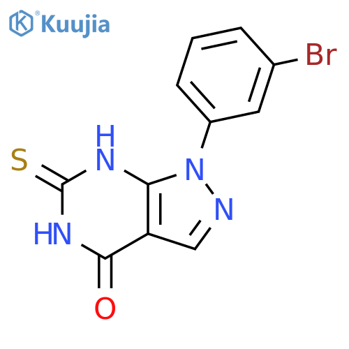 1-(3-Bromo-phenyl)-6-mercapto-1,5-dihydro-pyrazolo[3,4-d]pyrimidin-4-one structure