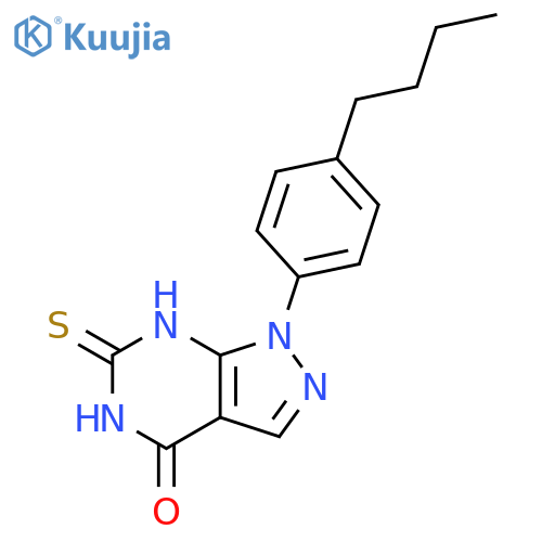 1-(4-Butyl-phenyl)-6-mercapto-1,5-dihydro-pyrazolo[3,4-d]pyrimidin-4-one structure