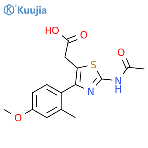 [2-Acetylamino-4-(4-methoxy-2-methyl-phenyl)-thiazol-5-yl]-acetic acid structure