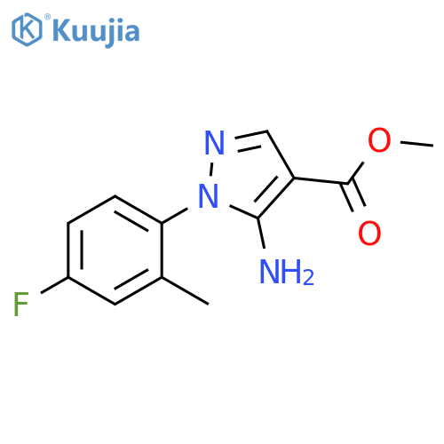 5-Amino-1-(4-fluoro-2-methyl-phenyl)-1H-pyrazole-4-carboxylic acid methyl ester structure