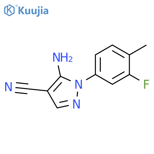 5-Amino-1-(3-fluoro-4-methyl-phenyl)-1H-pyrazole-4-carbonitrile structure
