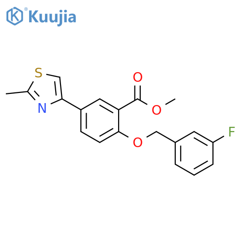 2-(3-Fluoro-benzyloxy)-5-(2-methyl-thiazol-4-yl)-benzoic acid methyl ester structure