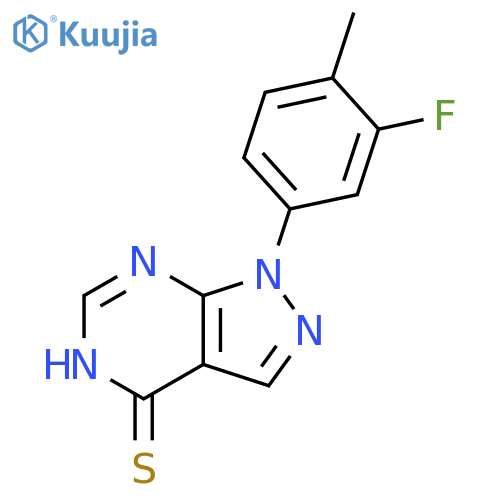 1-(3-Fluoro-4-methyl-phenyl)-1H-pyrazolo[3,4-d]pyrimidine-4-thiol structure