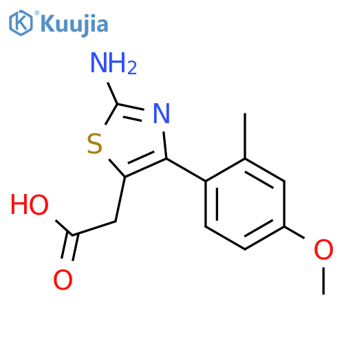 [2-Amino-4-(4-methoxy-2-methyl-phenyl)-thiazol-5-yl]-acetic acid structure