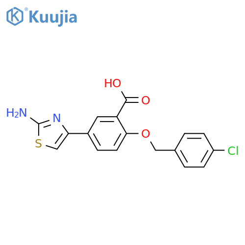 5-(2-Amino-thiazol-4-yl)-2-(4-chloro-benzyloxy)-benzoic acid structure