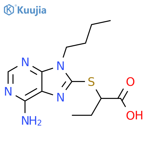 2-(6-Amino-9-butyl-9H-purin-8-ylsulfanyl)-butyric acid structure
