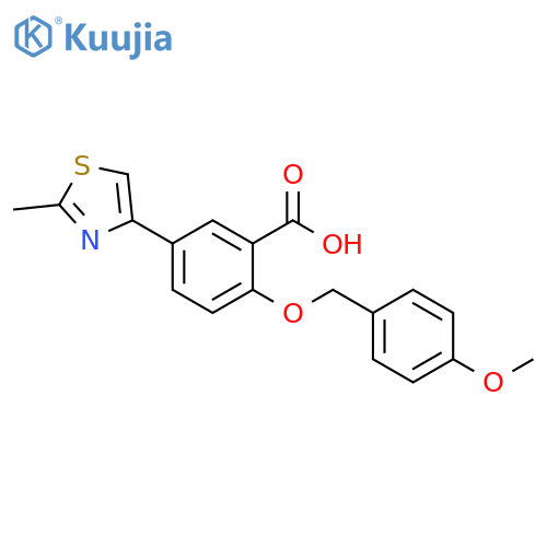 2-(4-Methoxy-benzyloxy)-5-(2-methyl-thiazol-4-yl)-benzoic acid structure