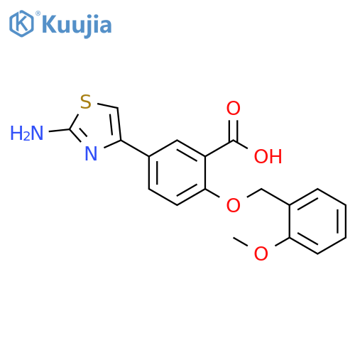 5-(2-Amino-thiazol-4-yl)-2-(2-methoxy-benzyloxy)-benzoic acid structure