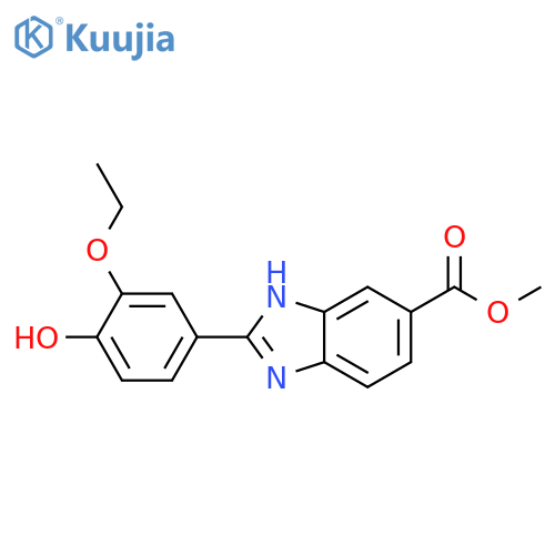 2-(3-Ethoxy-4-hydroxy-phenyl)-3H-benzoimidazole-5-carboxylic acid methyl ester structure