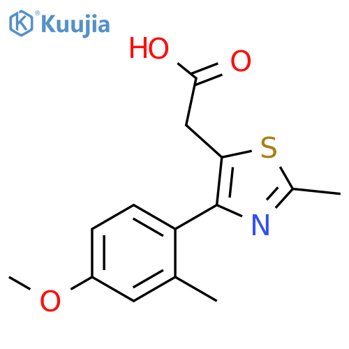 [4-(4-Methoxy-2-methyl-phenyl)-2-methyl-thiazol-5-yl]-acetic acid structure