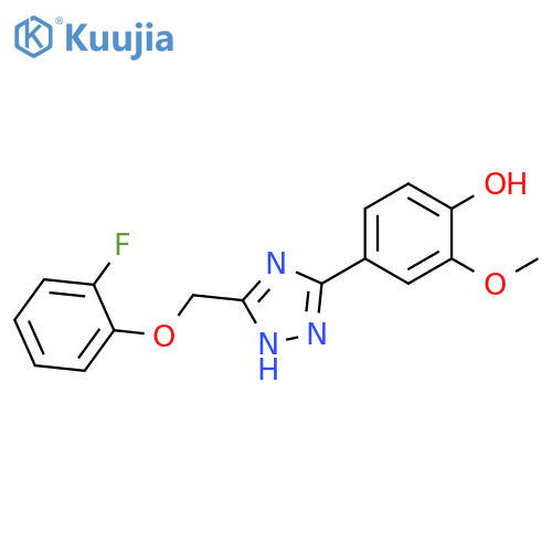 4-[5-(2-Fluoro-phenoxymethyl)-2H-[1,2,4]triazol-3-yl]-2-methoxy-phenol structure
