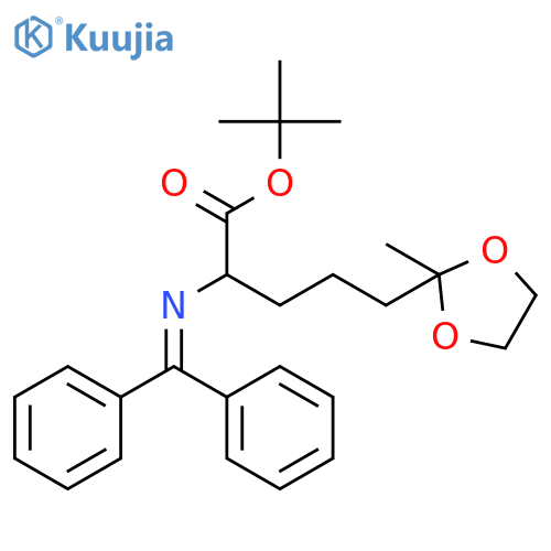 1,3-Dioxolane-2-pentanoic acid, α-[(diphenylmethylene)amino]-2-methyl-, 1,1-dimethylethyl ester, (αR)- structure