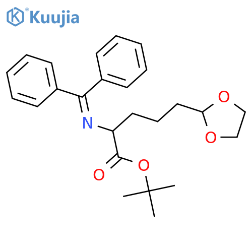 1,3-Dioxolane-2-pentanoic acid, α-[(diphenylmethylene)amino]-, 1,1-dimethylethyl ester, (αR)- structure
