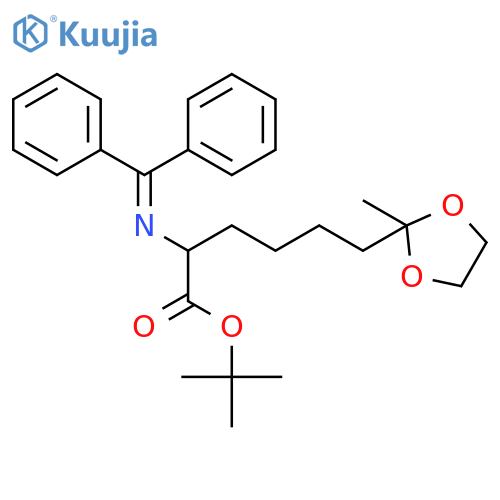 1,3-Dioxolane-2-hexanoic acid, α-[(diphenylmethylene)amino]-2-methyl-, 1,1-dimethylethyl ester, (αR)- structure