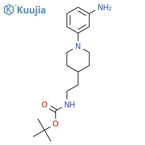 2-methyl-2-propanyl [1-(3-aminophenyl)-4-piperidinyl]ethylcarbama Te structure