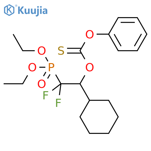 Carbonothioic acid, O-[1-cyclohexyl-2-(diethoxyphosphinyl)-2,2-difluoroethyl] O-phenyl ester structure