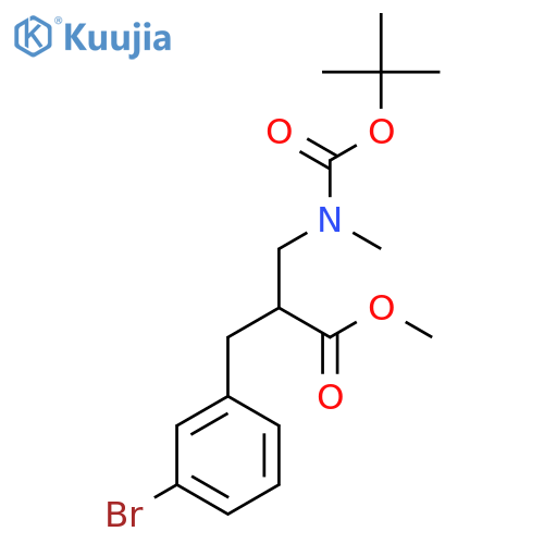 Methyl 2-(3-bromobenzyl)-3-((tert-butoxycarbonyl)(methyl)amino)propanoate structure