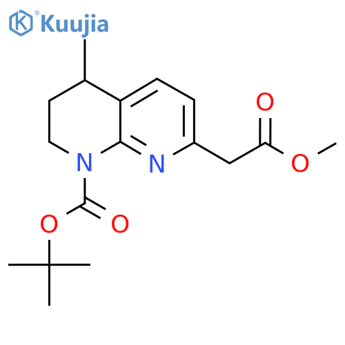 Tert-butyl 7-(2-methoxy-2-oxoethyl)-4-methyl-3,4-dihydro-1,8-naphthyridine-1(2H)-carboxylate structure