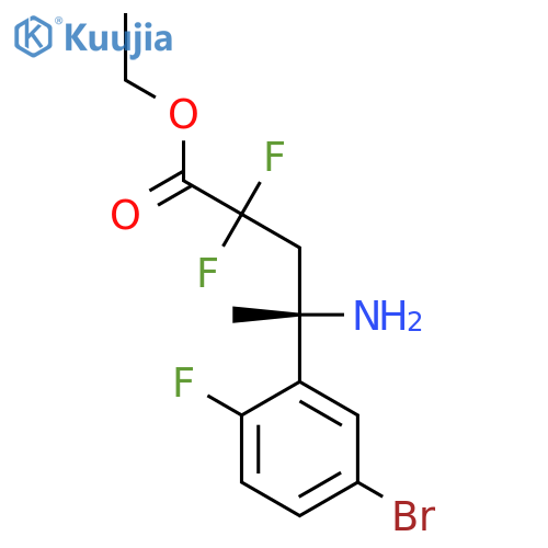 (S)-Ethyl 4-amino-4-(5-bromo-2-fluorophenyl)-2,2-difluoropentanoate structure