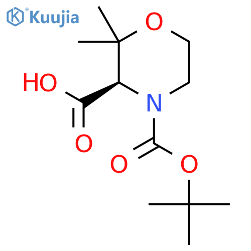 (R)-4-(Tert-butoxycarbonyl)-2,2-dimethylmorpholine-3-carboxylic acid structure