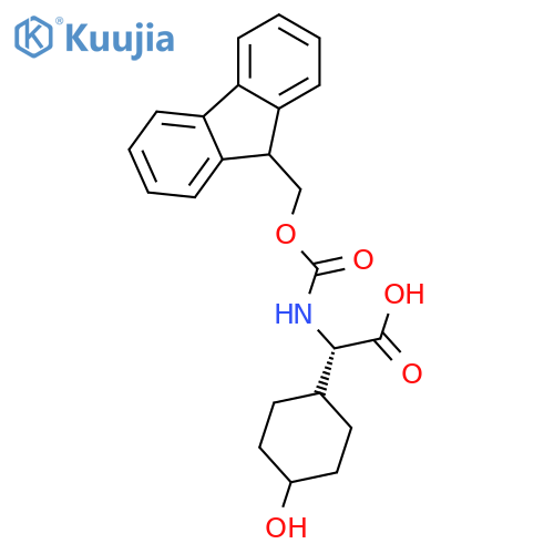 (2S)-2-((((9H-Fluoren-9-yl)methoxy)carbonyl)amino)-2-(4-hydroxycyclohexyl)acetic acid structure