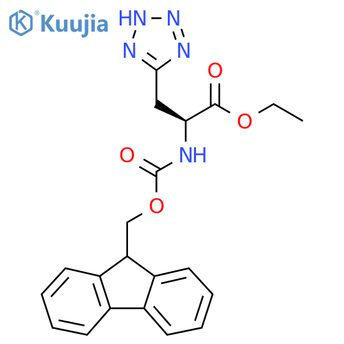 (S)-Ethyl 2-((((9H-fluoren-9-yl)methoxy)carbonyl)amino)-3-(2H-tetrazol-5-yl)propanoate structure