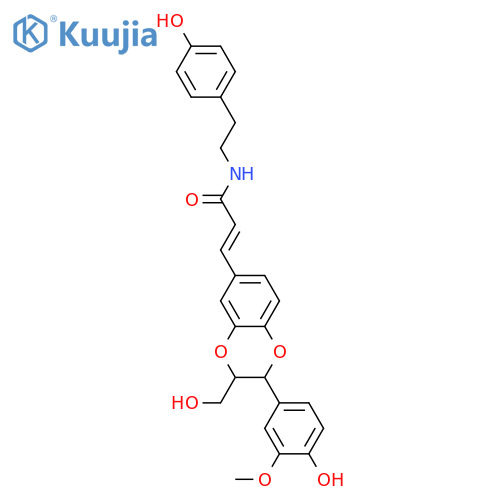 4,7'-Epoxy-3,8'-oxylign-7-ene-3',4',9,9'-tetrol; (7Z,7'RS,8'RS)-form, 9-Carboxylic acid, 3'-Me ether, 2-(4-hydroxyphenyl)ethylamide structure