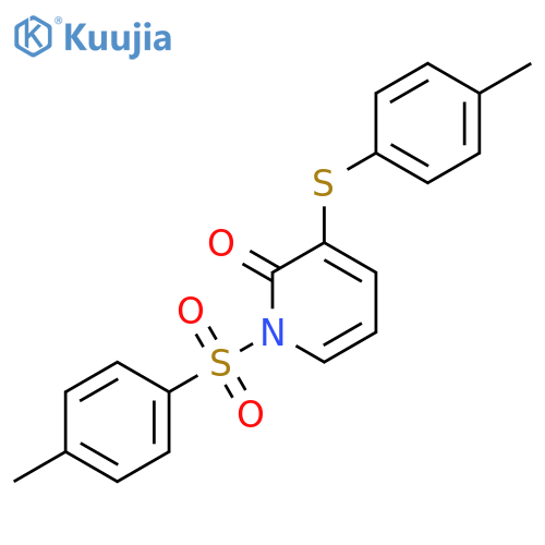 2(1H)-Pyridinone, 1-[(4-methylphenyl)sulfonyl]-3-[(4-methylphenyl)thio]- structure