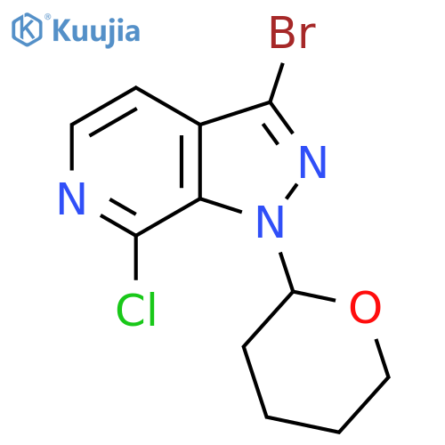 3-Bromo-7-chloro-1-(tetrahydro-2H-pyran-2-yl)-1H-pyrazolo3,4-cpyridine structure