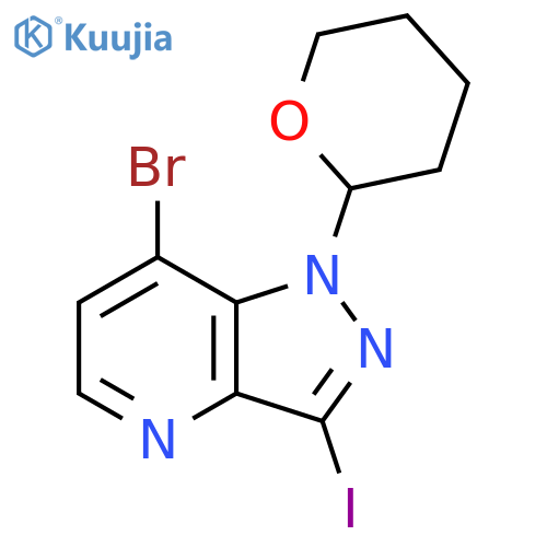 7-Bromo-1-(tetrahydro-2H-pyran-2-yl)-3-iodo-1H-pyrazolo4,3-bpyridine structure