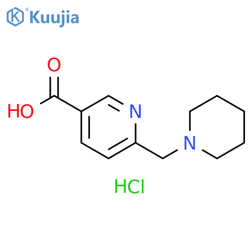 6-((piperidin-1-yl)methyl)pyridine-3-carboxylic acid hydrochloride structure