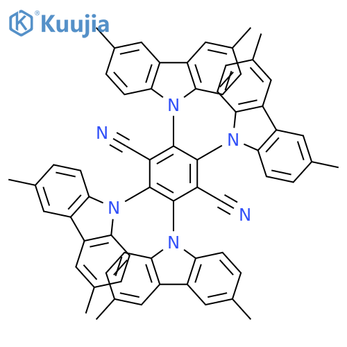 1,4-Benzenedicarbonitrile, 2,3,5,6-tetrakis(3,6-dimethyl-9H-carbazol-9-yl)- structure
