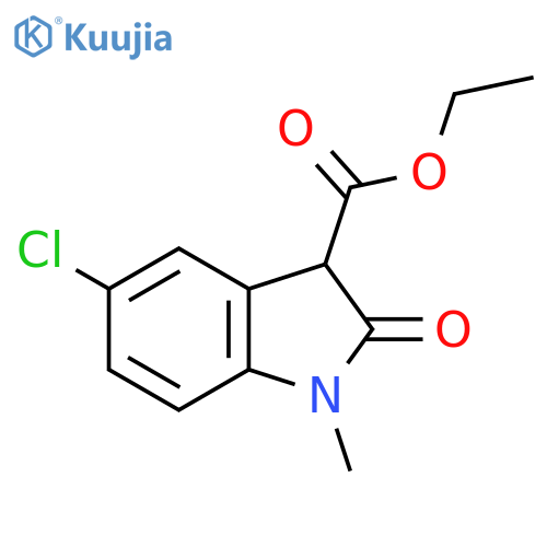 ethyl 5-chloro-1-methyl-2-oxo-2,3-dihydro-1H-indole-3-carboxylate structure