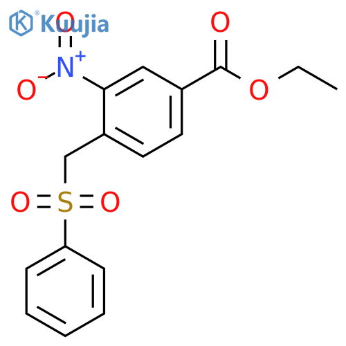 Benzoic acid, 3-nitro-4-[(phenylsulfonyl)methyl]-, ethyl ester structure