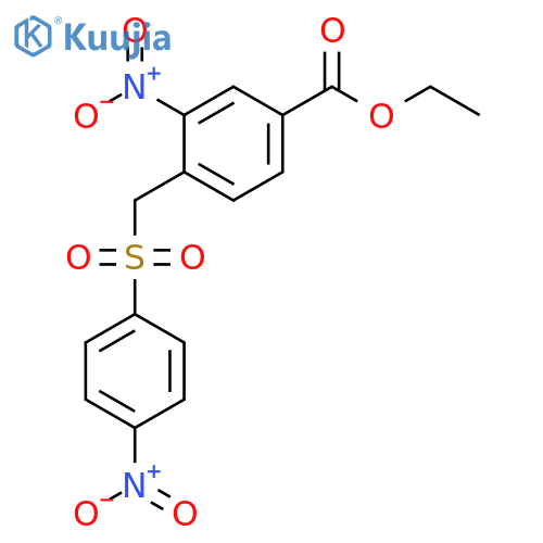 Benzoic acid, 3-nitro-4-[[(4-nitrophenyl)sulfonyl]methyl]-, ethyl ester structure