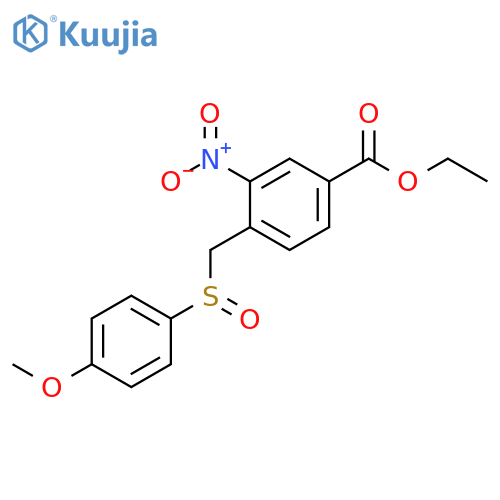 Benzoic acid, 4-[[(4-methoxyphenyl)sulfinyl]methyl]-3-nitro-, ethyl ester structure