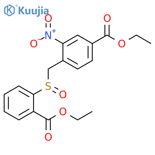 Benzoic acid, 4-[[[2-(ethoxycarbonyl)phenyl]sulfinyl]methyl]-3-nitro-, ethyl ester structure