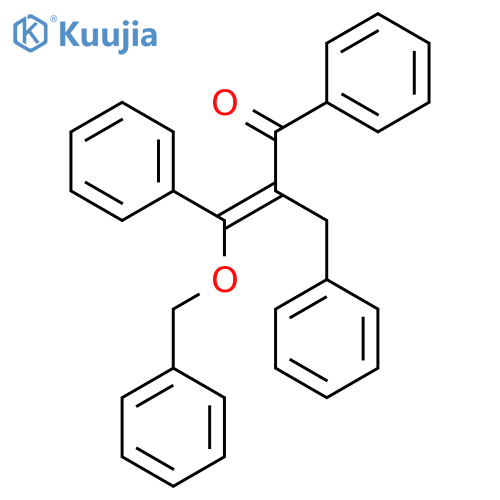 2-Propen-1-one, 1,3-diphenyl-3-(phenylmethoxy)-2-(phenylmethyl)- structure