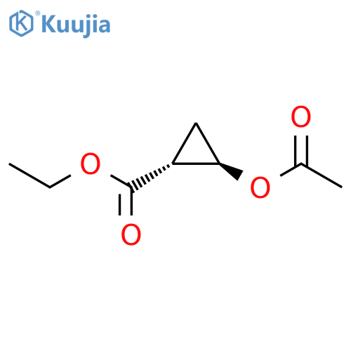 Cyclopropanecarboxylic acid, 2-(acetyloxy)-, ethyl ester, (1R,2R)-rel- structure