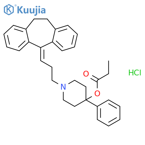 4-Piperidinol,1-[3-(10,11-dihydro-5H-dibenzo[a,d]cyclohepten-5-ylidene)propyl]-4-phenyl-,4-propanoate, hydrochloride (1:1) structure