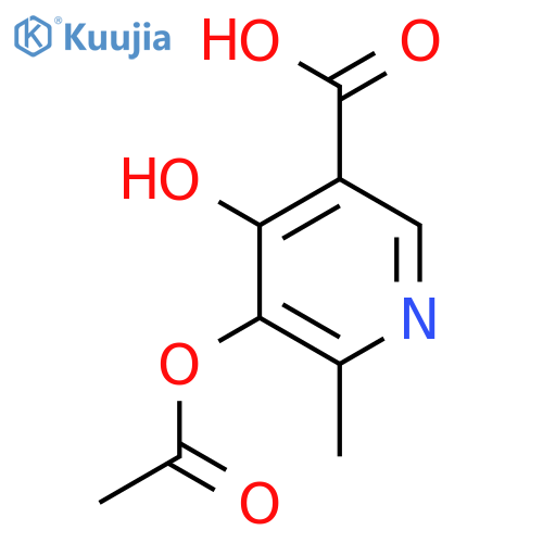 3-Pyridinecarboxylic acid, 5-(acetyloxy)-4-hydroxy-6-methyl- structure