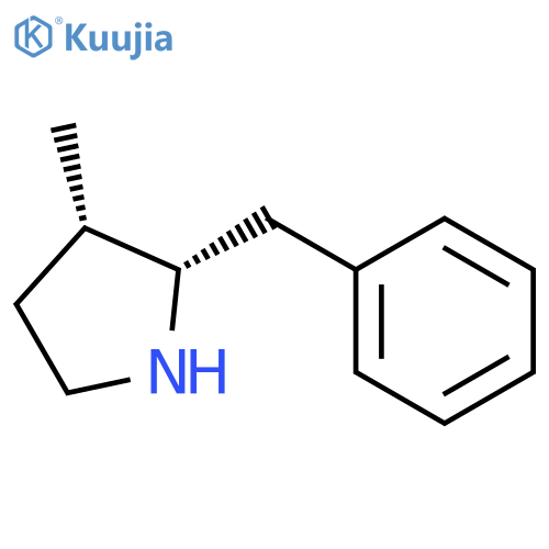 Pyrrolidine, 3-methyl-2-(phenylmethyl)-, (2S-cis)- structure