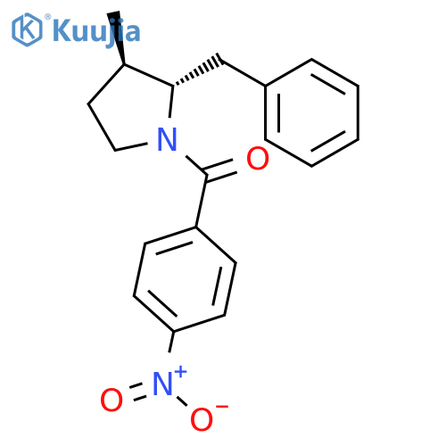 Pyrrolidine, 3-methyl-1-(4-nitrobenzoyl)-2-(phenylmethyl)-, (2S-trans)- structure
