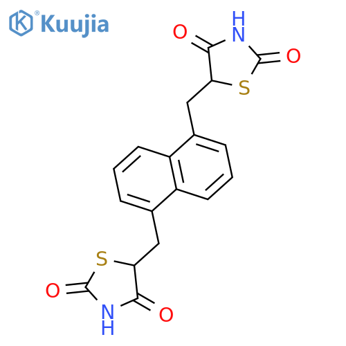 2,4-Thiazolidinedione, 5,5'-[1,5-naphthalenediylbis(methylene)]bis- structure