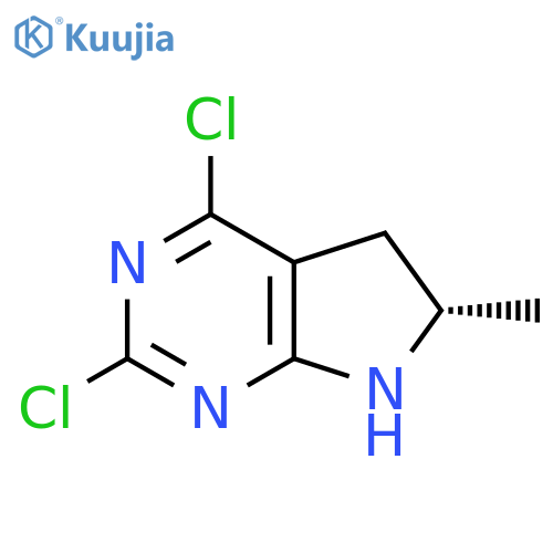 (S)-2,4-Dichloro-6-methyl-6,7-dihydro-5H-pyrrolo[2,3-d]pyrimidine structure